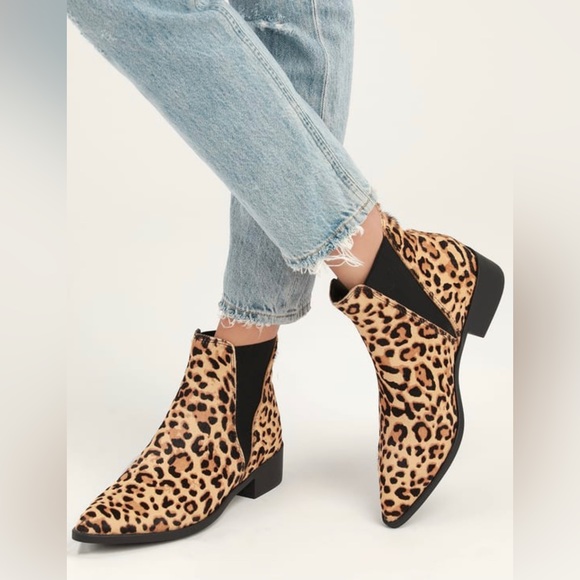 Steve Madden Jerry Leopard Calf Hair Booties - Picture 2 of 6